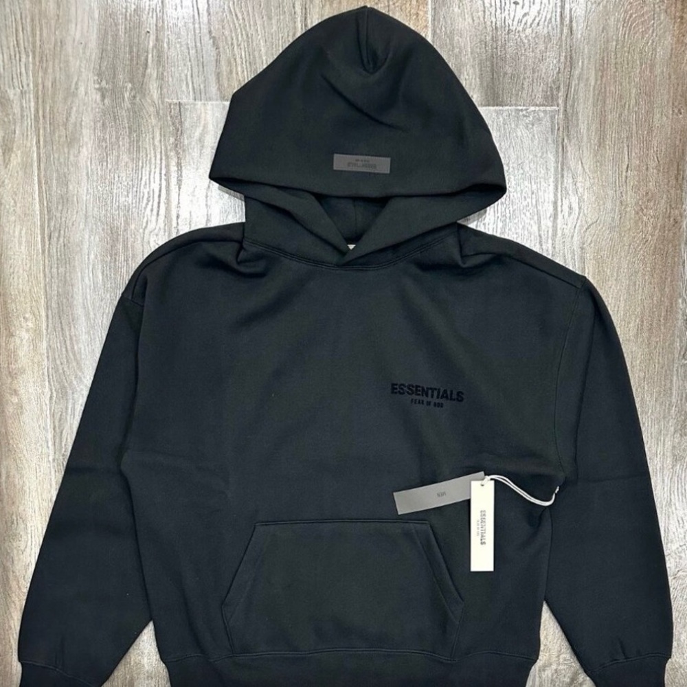 Essentials Fear of God Men's SS22 Oversized Black Stretch Limo Hoodie